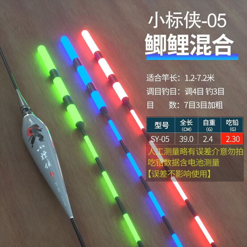 2026夜光漂全蓝加粗醒目咬钩变色夜光鱼漂日夜两用超亮电子漂 7目3目加粗SY-05【吃铅2.3】 【蓝绿加粗】2支【不变色】配电池 京东折扣/优惠券