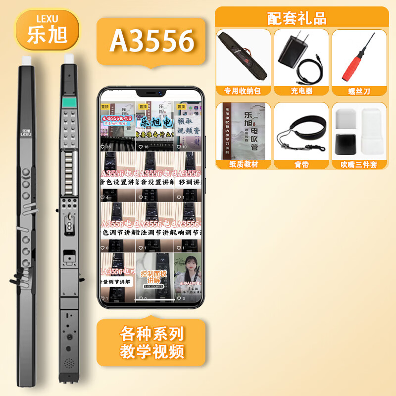 乐旭2024新款国产a3556电吹管中老年人专业乐器笛子萨克斯初学者专用