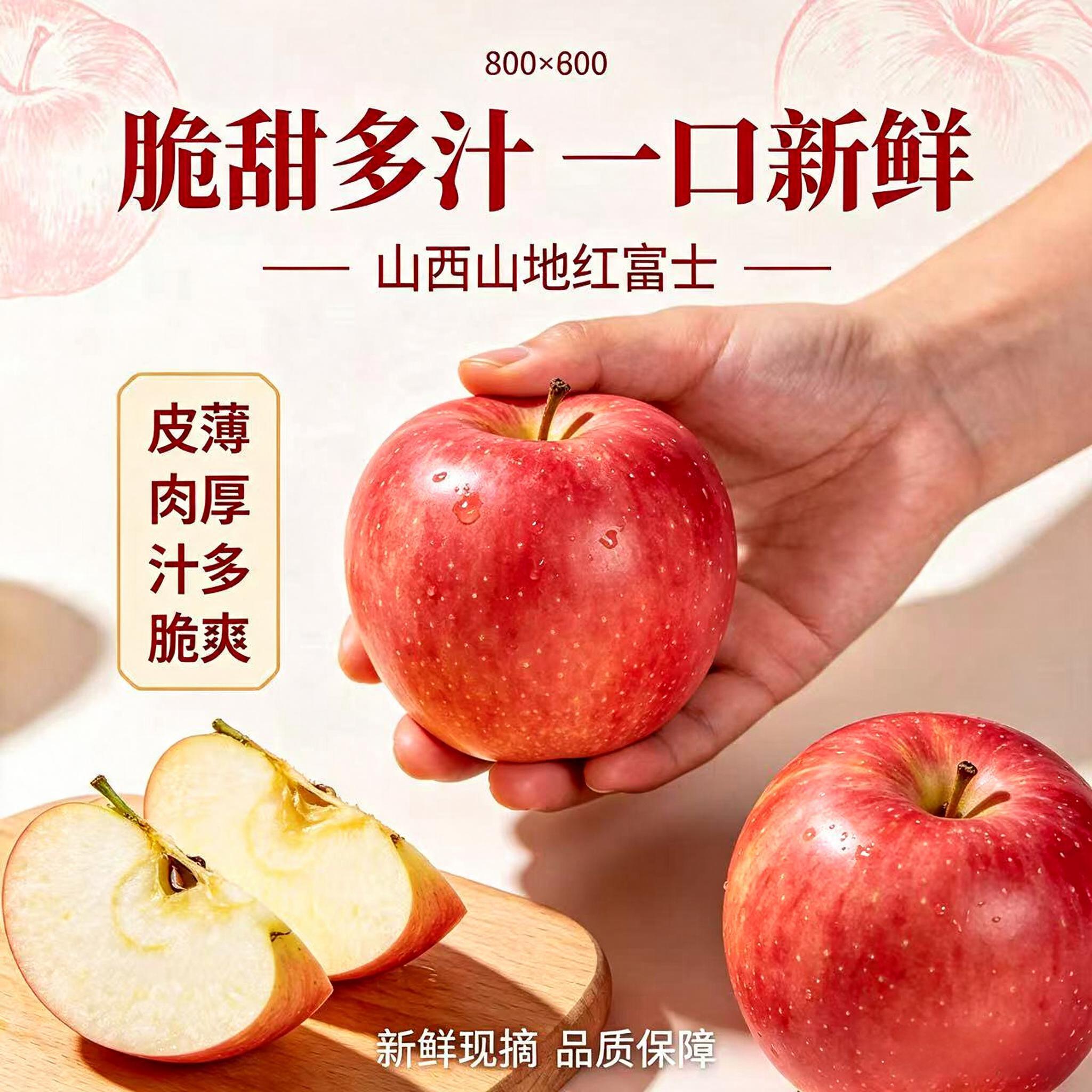 异果恋正宗山西运城红富士苹果现摘应当季新鲜水果整箱脆甜多汁 带箱8.5斤特大果80mm+【净8斤约19个】