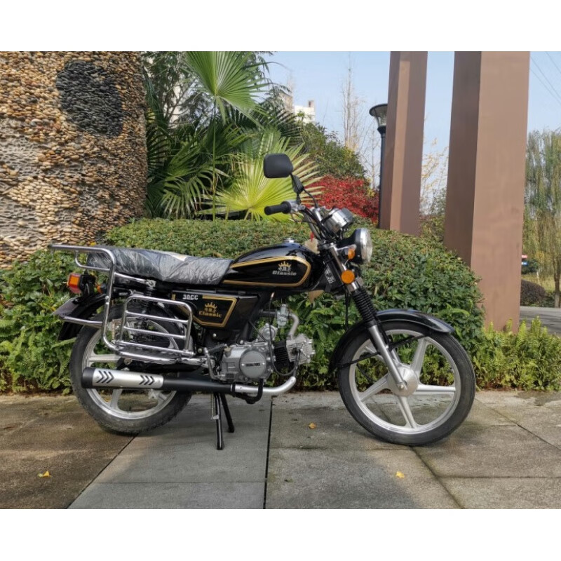 智询轻便摩托车弯直梁精品燃油助力车110cc48q5070排量代步钓鱼弯直梁