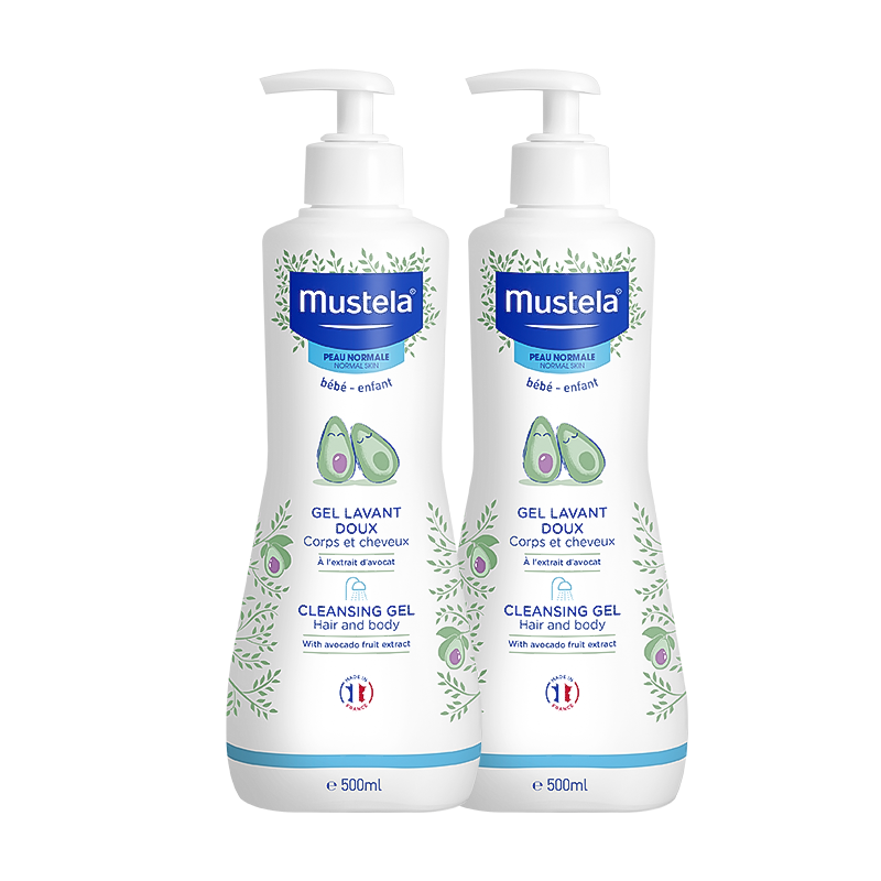 妙思乐（Mustela）温和洗发沐浴露二合一500ml*2 无泪易冲洗 婴幼儿童可用 法国进口