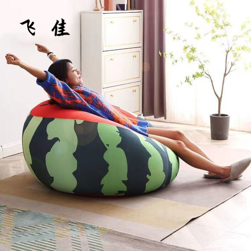 懶人沙發(fā)小戶型臥室可躺臥創(chuàng)意卡通可愛豆袋客廳陽臺迷你圓球陽臺 西瓜 特大100*60