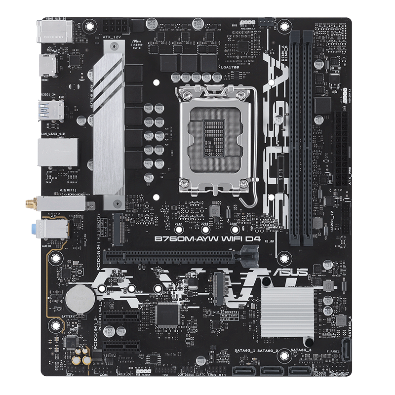 PLUS会员：华硕B760M-AYW WIFI D4 哎呦喂主板 支持 CPU 13600KF/13400F（Intel B760/LGA 1700） 
