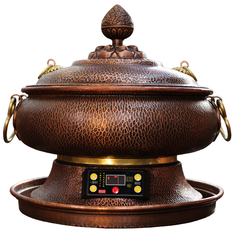 铜之魂(tongzhihun) 插电火锅纯紫铜手工加厚子母锅家用炊锅商用涮肉