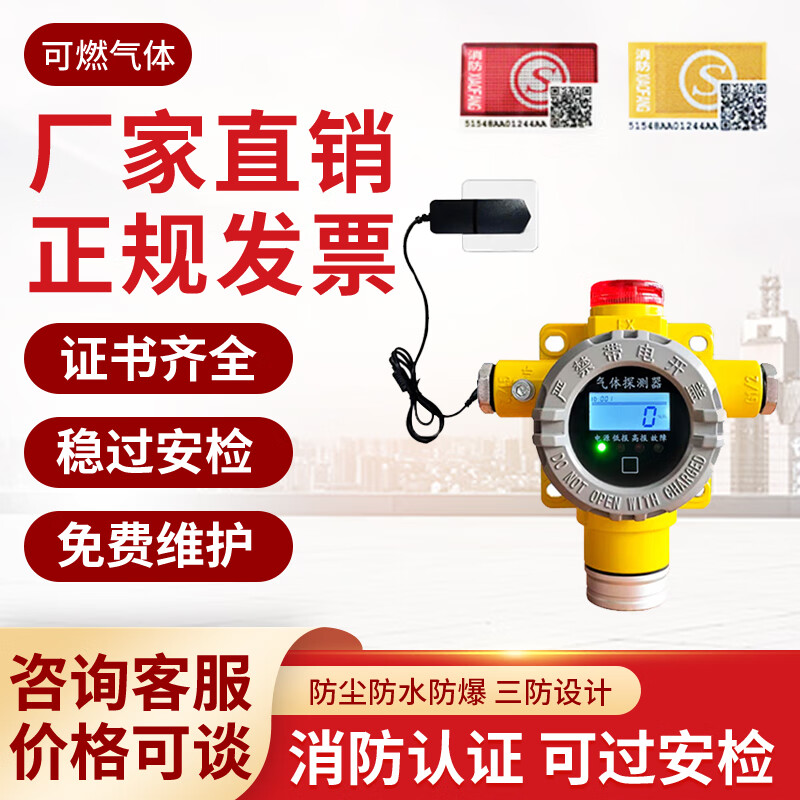 丹斯提尼工业防爆可燃气体报警器天然气液化气酒精油漆氨气氧气气体