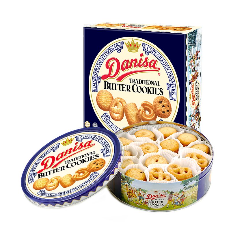 皇冠（danisa）丹麦曲奇饼干454g铁罐装 年货礼盒休闲零食 印尼进口  35元