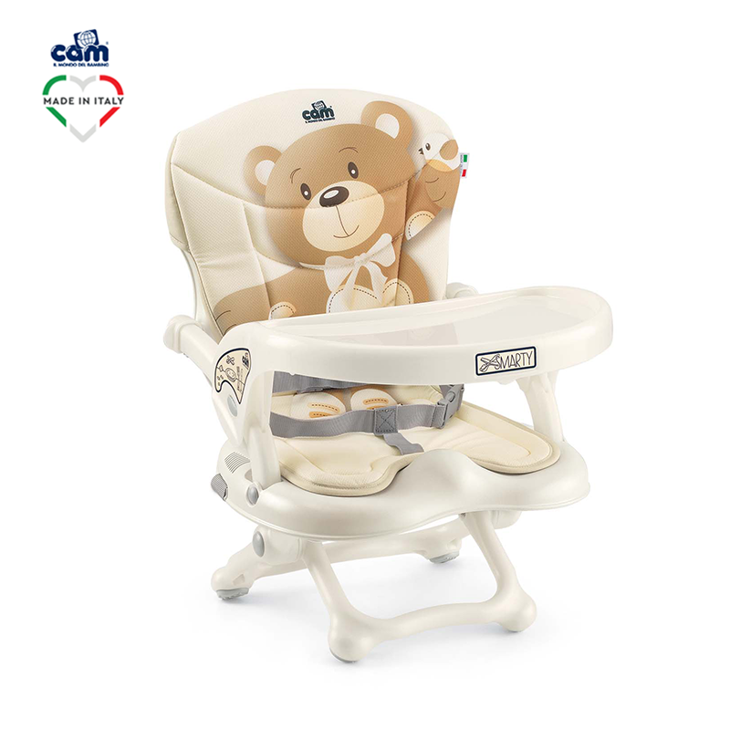 CAM欧洲进口便携式儿童餐椅多功能可折叠婴儿宝宝餐桌椅饭桌吃饭安全 小米熊