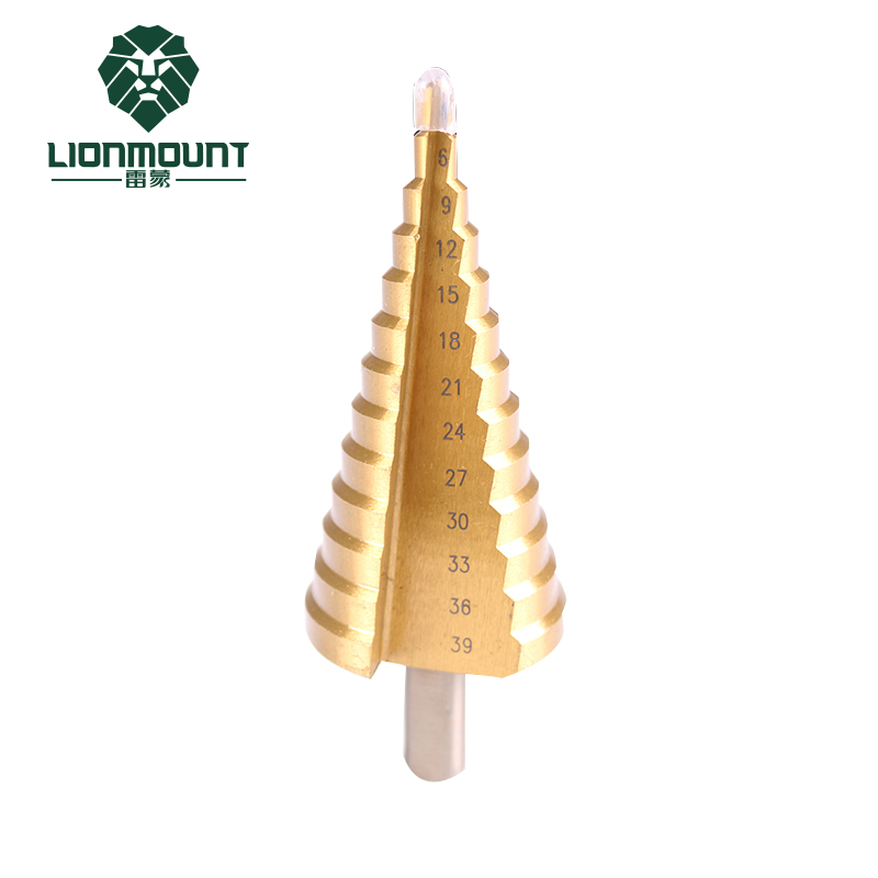 雷蒙镀钛直槽阶梯钻锥形三角柄宝塔钻多功能金属开孔器扩孔钻头4-39mm