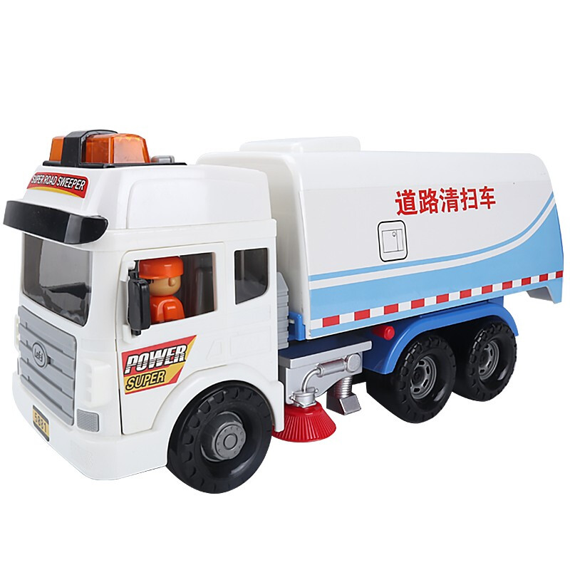 卡威(kiv)幼儿大号惯性扫地车玩具垃圾环卫车道路清扫车模型仿真男孩