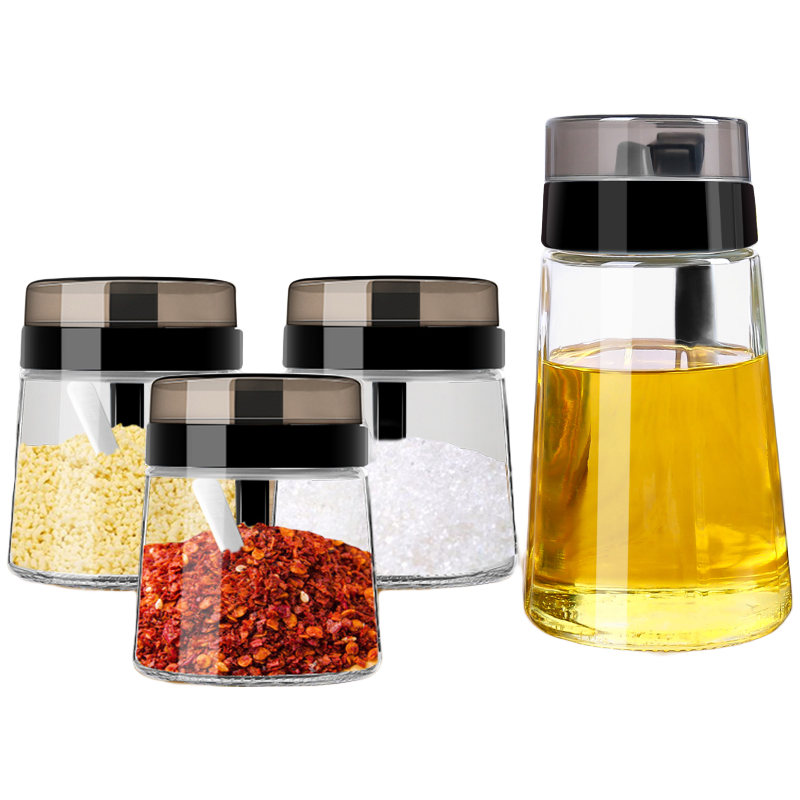 欣美雅 厨房玻璃调料盒套装家用组合装调料瓶子油盐酱醋盐罐
