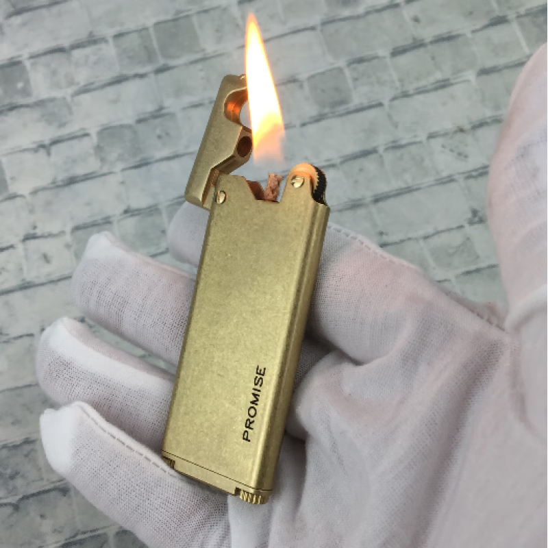 vieruodis【铜化】黄铜复古薄百诺007个性创意煤油打火机定制刻字男士