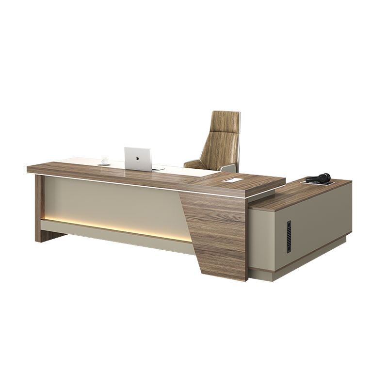 锡田 办公家具 老板桌办公桌大班台经理主管桌老板台总裁桌椅组合 2.8*1..8米班台+老板椅+8门柜