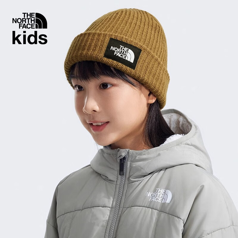 北面（The North Face）针织帽男女童户外舒适保暖帽子|7WG8 173/棕色 均码 帽围 44.4cm