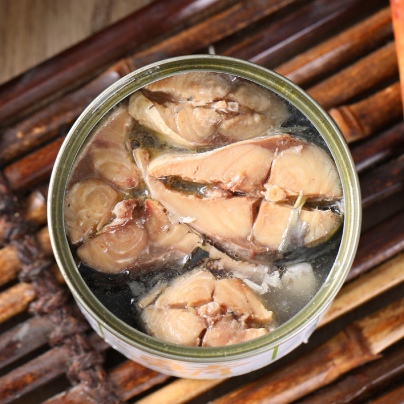 禾澹不加盐水煮鲭鱼罐头即食青花鱼海鲜罐头 不加盐鲭鱼*10罐