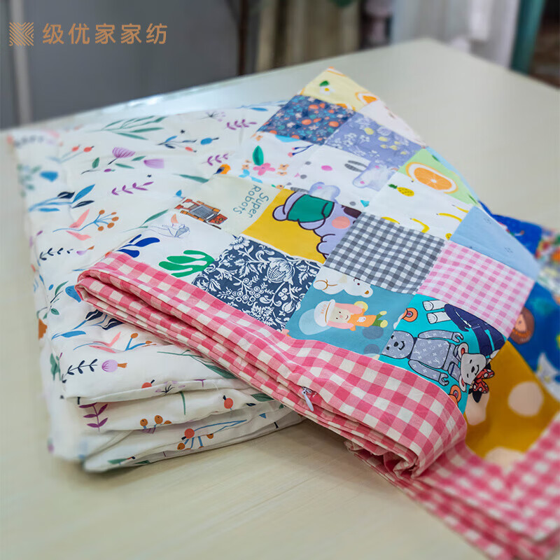 gpu)纯手工全棉花百家被子成品新生婴儿童盖被宝宝抱被拼布四季被子包