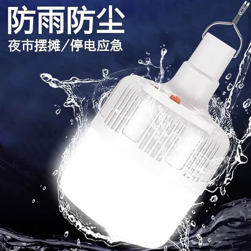 宰搂便携充电灯长续航50小时摆地摊家用户外工地用led亮大瓦夜市 10W白光2个装亮恒流