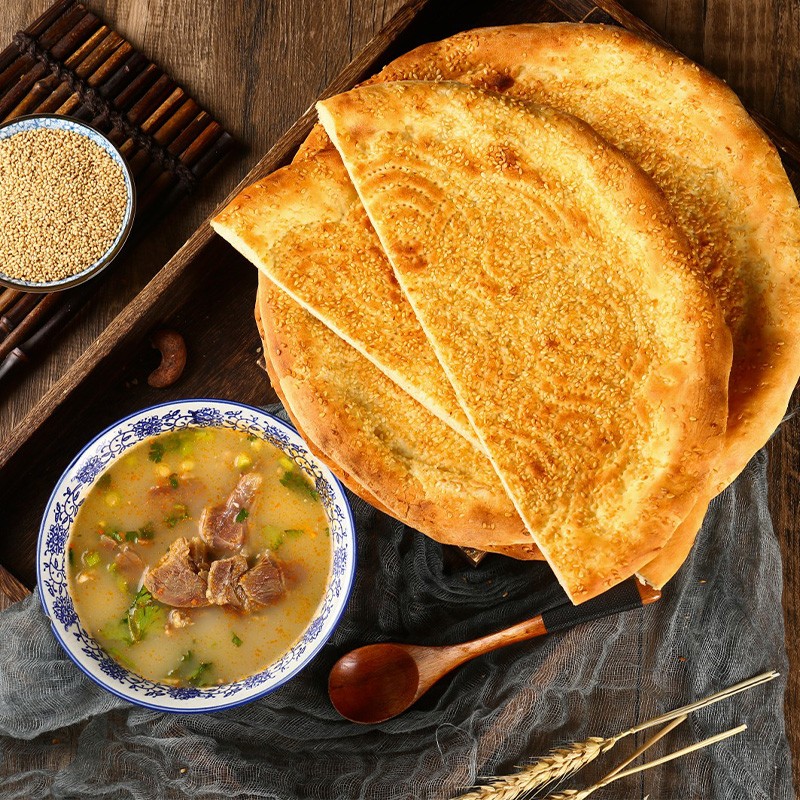 买买侠新疆特产大芝麻馕早餐馕饼手工馕烤馕 3个装