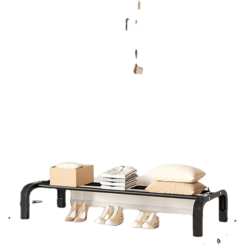 简易晾衣架落地折叠阳台晒衣服架子家用卧室家用晾衣杆折叠挂衣架 110cm黑|树杈钩