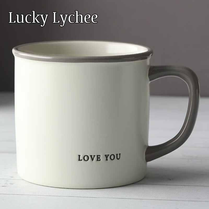 lucky lychee陶瓷马克杯釉下彩耐热杯子日式复古早餐茶水杯咖啡杯 单