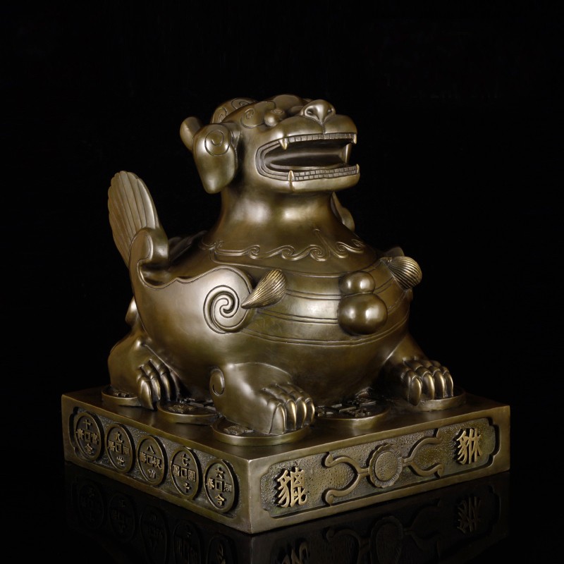 聚玄轩全铜貔貅瑞兽工艺礼品家居书房办公室招财貔貅摆件乔迁开业老婆