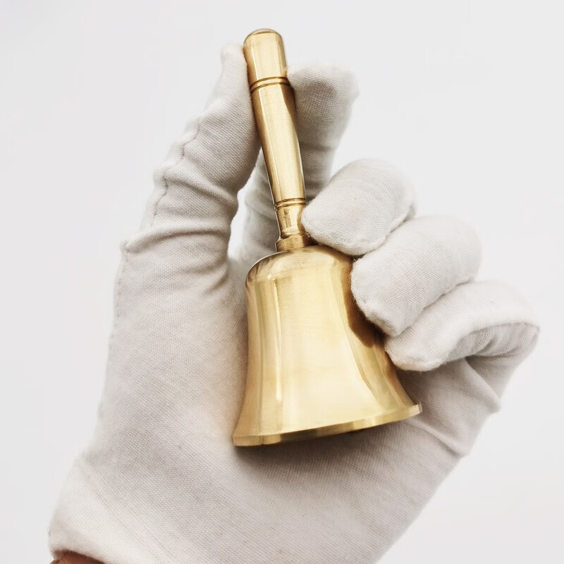 hap)纯铜手摇铃铛响声大全铜老人铃呼唤铃餐厅户外创意手动打铃超响铃