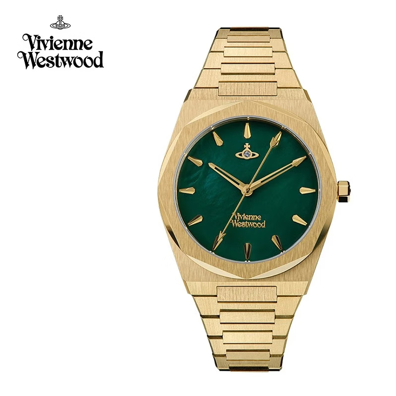 薇薇安·威斯特伍德（Vivienne Westwood）西太后薄荷绿手表女士石英表女生日礼物送女友七夕情人节礼物 金绿色