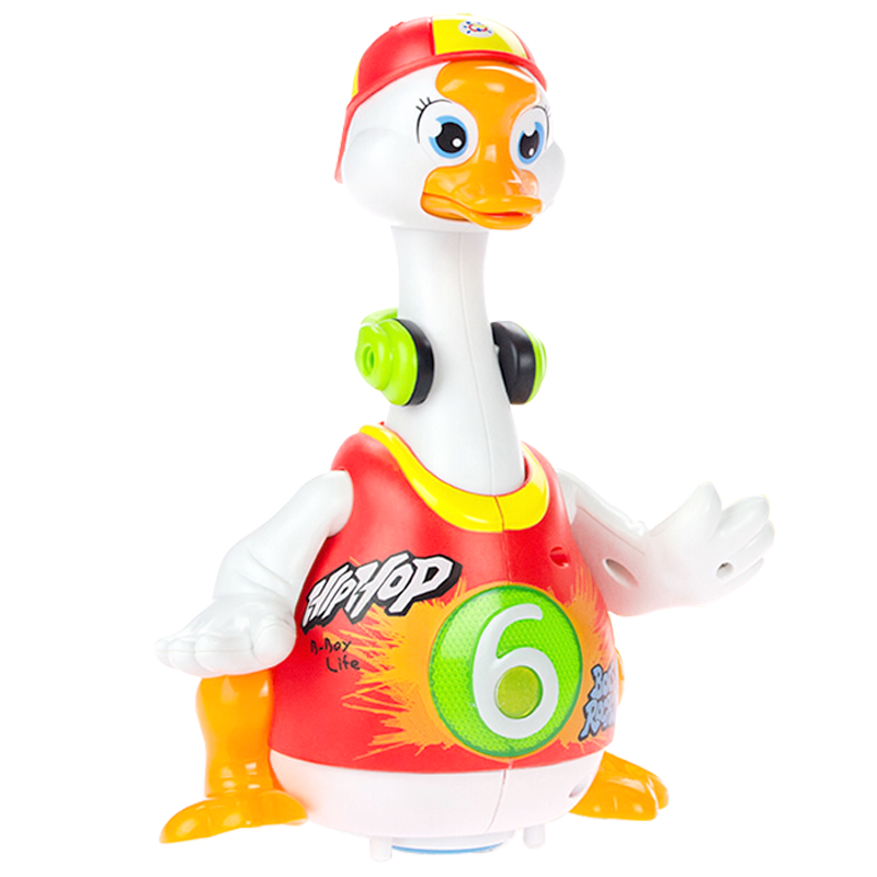 匯樂玩具搖擺鵝嬰兒玩具寶寶0-3歲音樂早教兒童故事機(jī)早教機(jī)男女孩禮物 搖擺鵝升級(jí)鋰電版D828C橙白