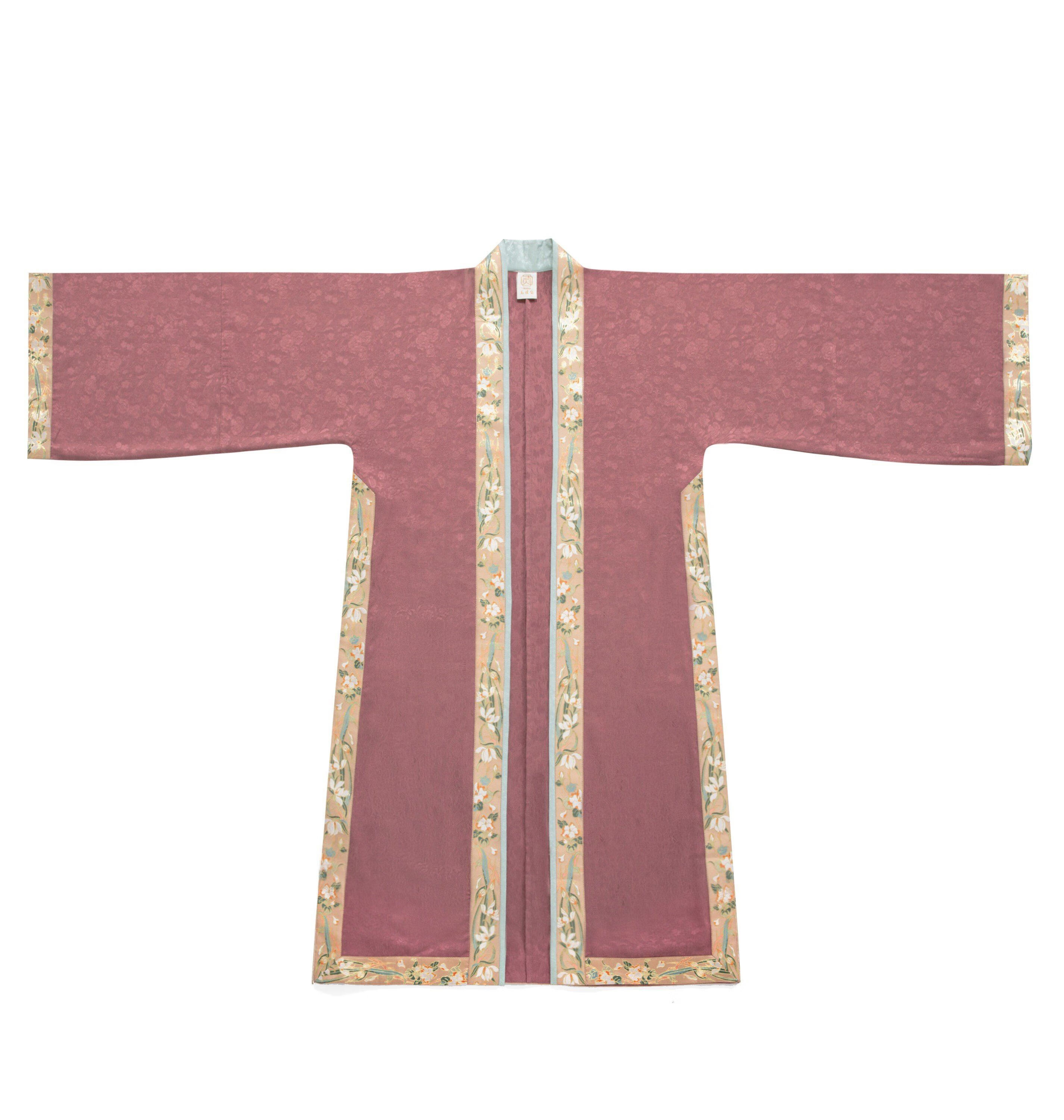 荣阔古装服装女宋朝宋制提花全缘边褙子暗纹吊带渐变百搭裙子 全缘边