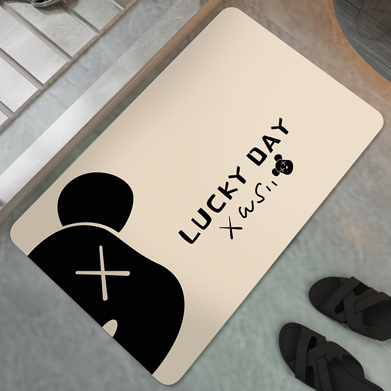 地垫吸水防滑脚垫家用卫生间硅藻泥软垫厕所门口门垫 半熊luck-卡其