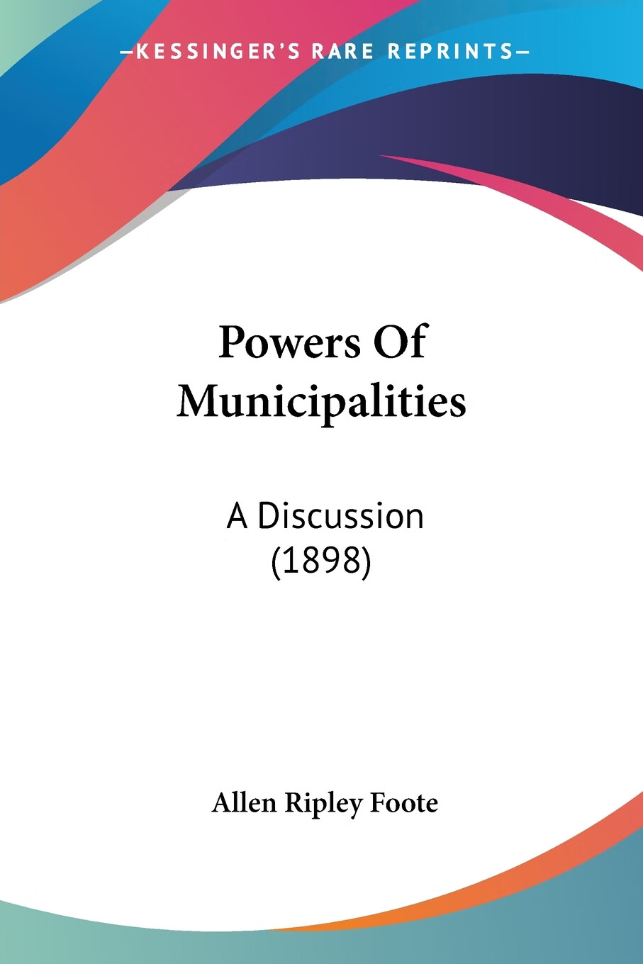 【预售 按需印刷】powers of municipalities