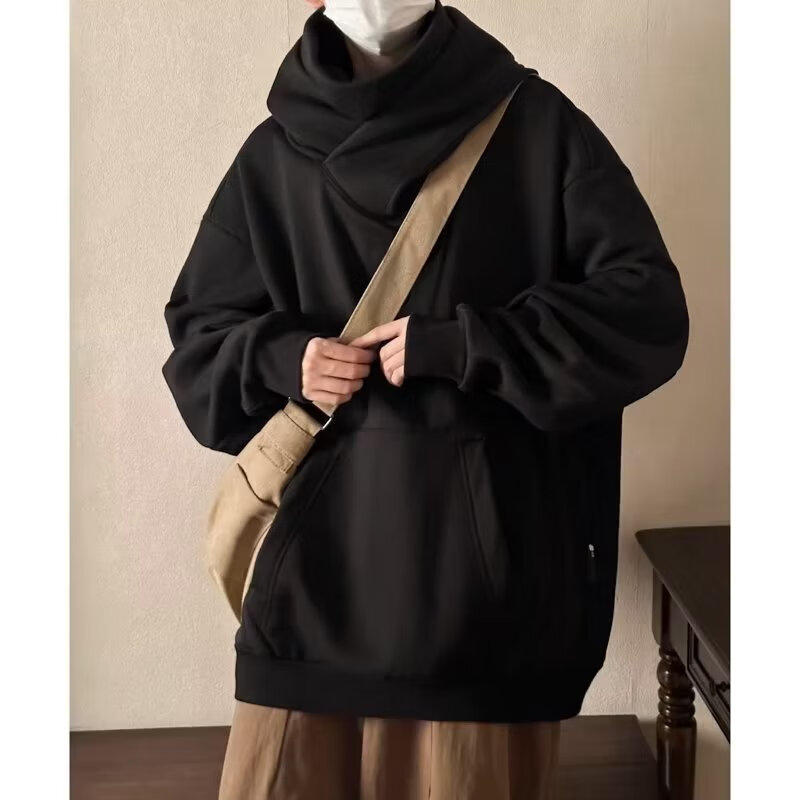 POUM连帽卫衣男女同款社恐i人长袖男套头外穿外套男学生百搭上衣男 CNPW-W103浅灰色 XL