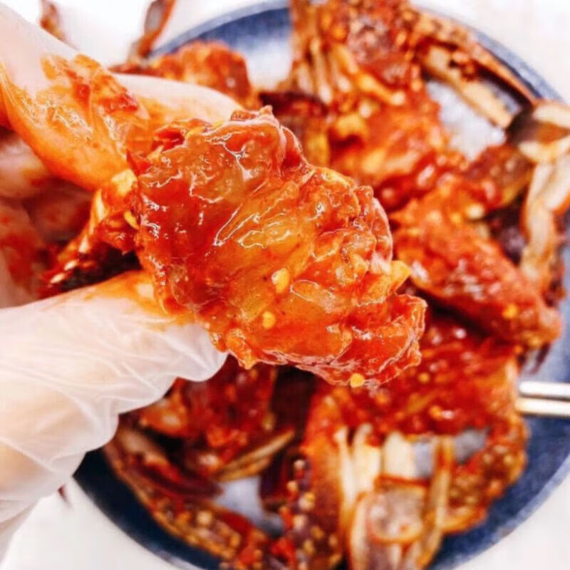 維霆醬韓式醬蟹辣醬蟹泰式辣醬蟹生拌醬花蟹辣熗飛蟹甜辣醬蟹韓國料理 1盒韓式蟹塊 嘗鮮