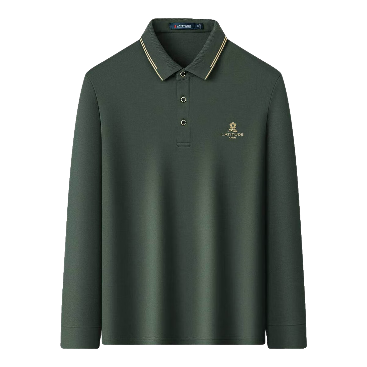 梦特娇（MONTAGUT）【轻奢蚕丝&丝光细珠地】春polo衫翻领纯色长袖T恤JG 军绿 XL