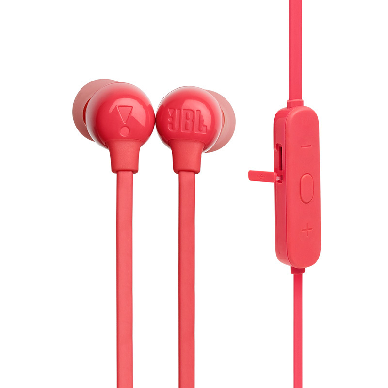JBL T115BT 入耳式蓝牙无线耳机 运动手机游戏耳机 苹果安卓手机耳机 金属钛振膜 跑步磁吸式带麦 红色