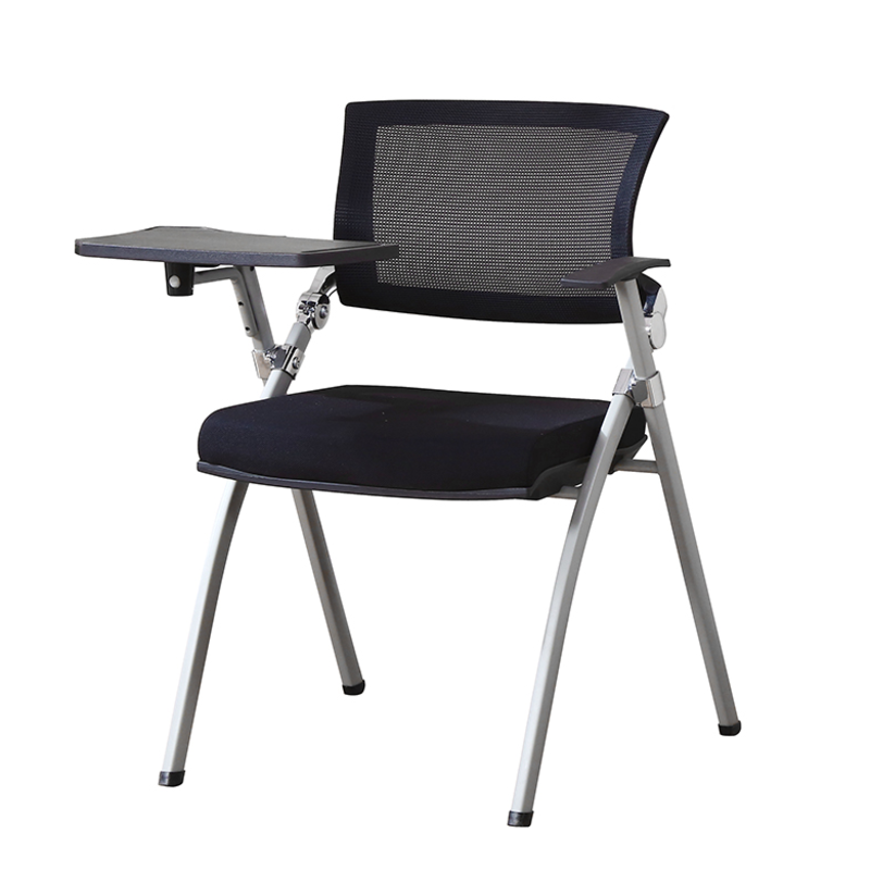 迈亚 培训椅带写字板椅子一体小桌板折叠会议室椅员工办公椅新闻椅凳子 01款单椅子透气款黑色