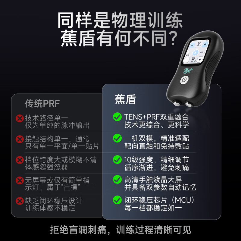蕉盾TENS脉冲训练仪PRF节律管理按摩器凯格尔锻炼非侵入式物理治疗仪高频男士私处放松十档可调双模式 蕉盾YJD001 一机双模,十档可调(30天不满意,全额退款)