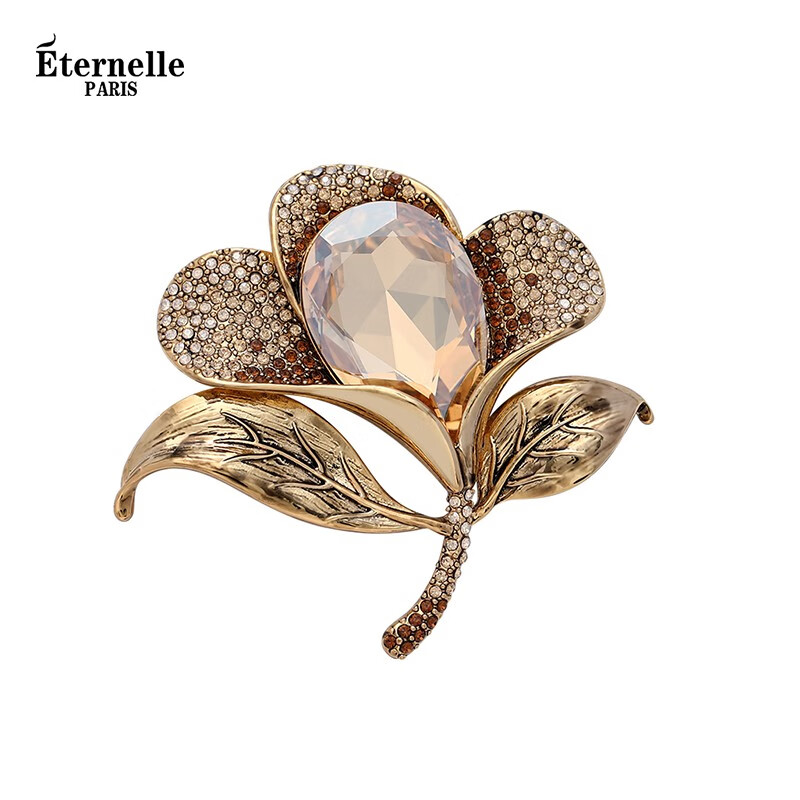 eternelle法国永恒法式复古高档胸针小众设计感大衣配饰领针胸花 香槟