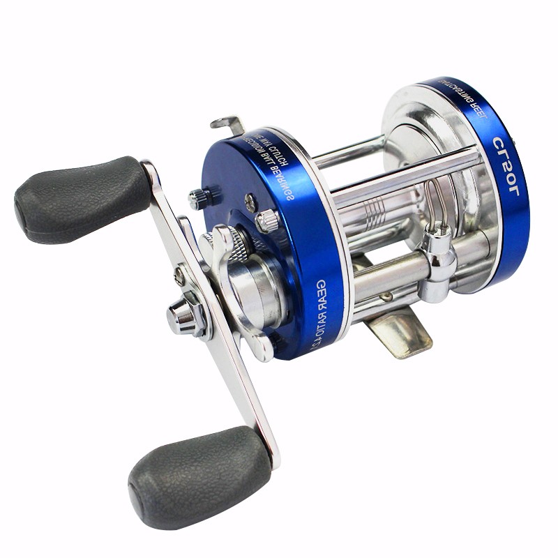 威和明洋鼓轮全金属框架雷强打黑鱼轮防炸线远投大物渔轮 cl50 蓝色双