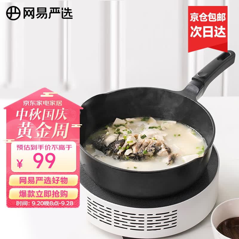 网易严选 欧式精铸不粘锅多用锅深煎锅炒锅平底煎炒锅带盖 黑色24cm使用感如何?
