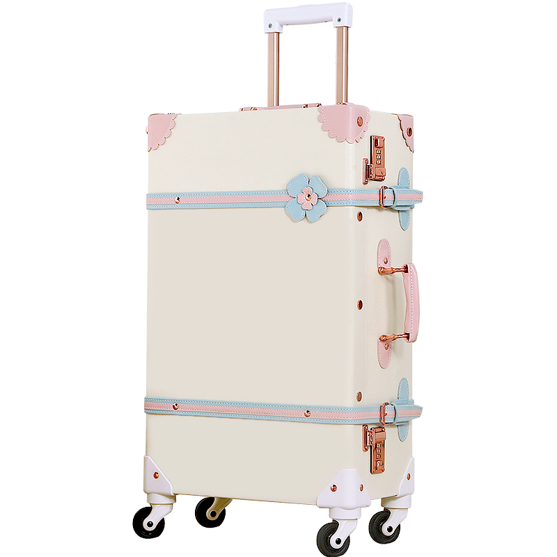 尤尼沃尔科（UNIWALKER）复古行李箱女小清新小型拉杆箱轮子万向轮通用密码箱学生旅行箱 天使白（防刮）2023款 20英寸/短途 35升可登机尺寸