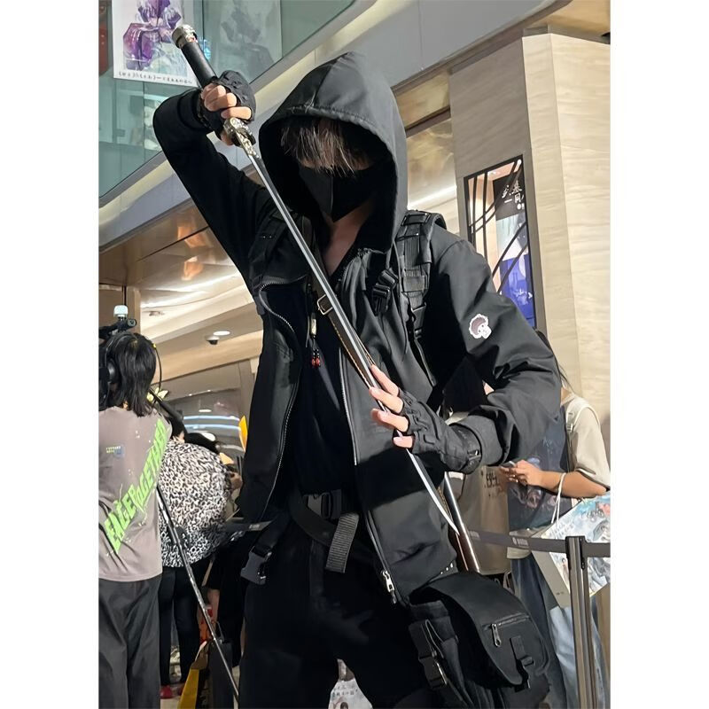 张起灵cos服重磅开衫卫衣男带帽子小哥同款外套上衣 黑色 小哥同款cos