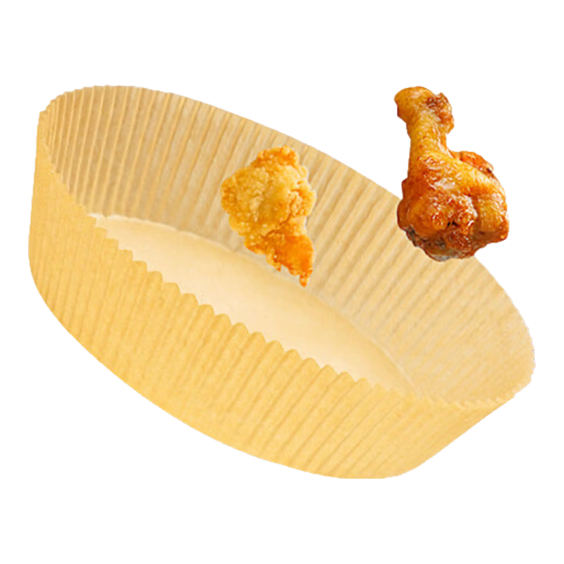 展藝 空氣炸鍋紙托 50只裝 20cm圓形 加厚加高食品級 100&原木漿