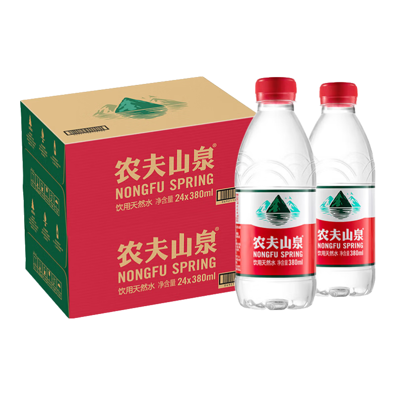 ���ڲ�����ũ��ɽȪ����ˮ ������Ȼˮ380ml*24ƿ*2�� �칫������ˮֽ����Ĥ�������