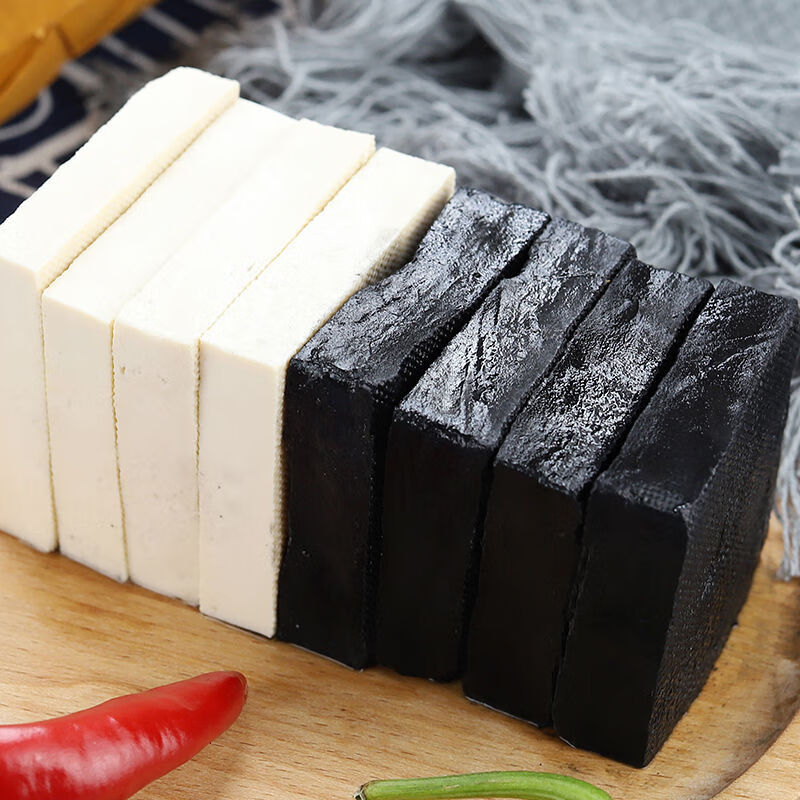 福见全隆正宗长沙臭豆腐生胚黑色油炸原胚臭豆腐干经典小吃 白色生胚