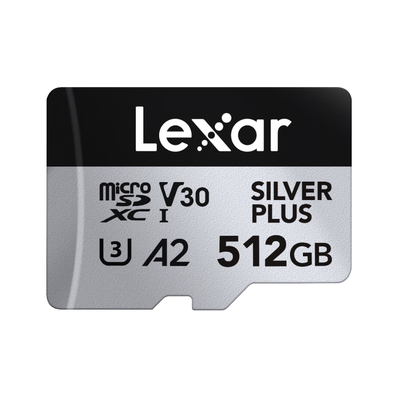 创宙 雷克沙(Lexar)512GB TF(MicroSD)存储卡 V30 4K 读255MB/s 大疆Pocket 4P官方推荐 影石Luna内存卡(SILVER PLUS)