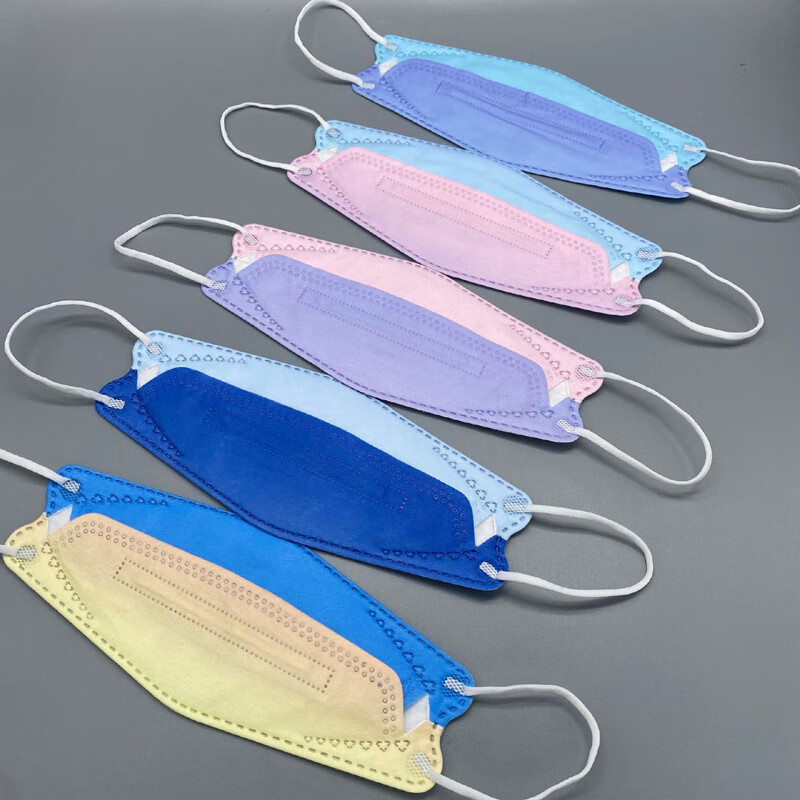 n95 4d立体口罩渐变色不花装红3d鱼嘴柳叶型口鼻罩n95韩国颜色不粘口