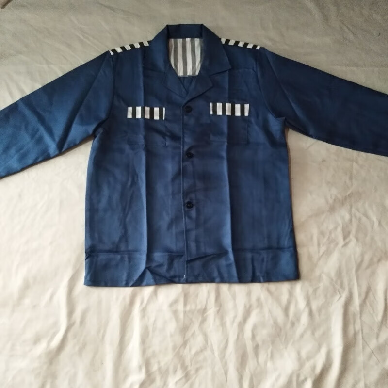 趣市儿囚犯衣成人囚服长袖马甲监狱表演舞台剧演出道具服装 兰灰 165