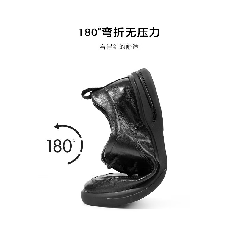 百丽通勤商务鞋男春夏商场同款软底真皮舒适休闲皮鞋A1084BM3 黑色-常规款 41