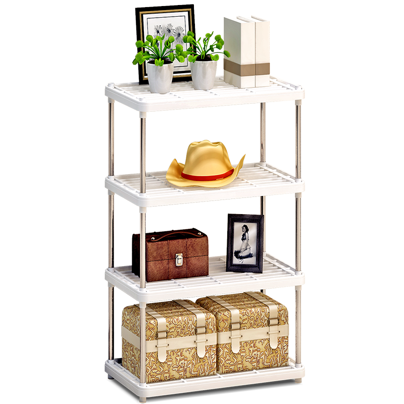 思故轩置物架 厨房层架塑料落地收纳储物架 浴室客厅整理架子多层Z614 置物架Z614