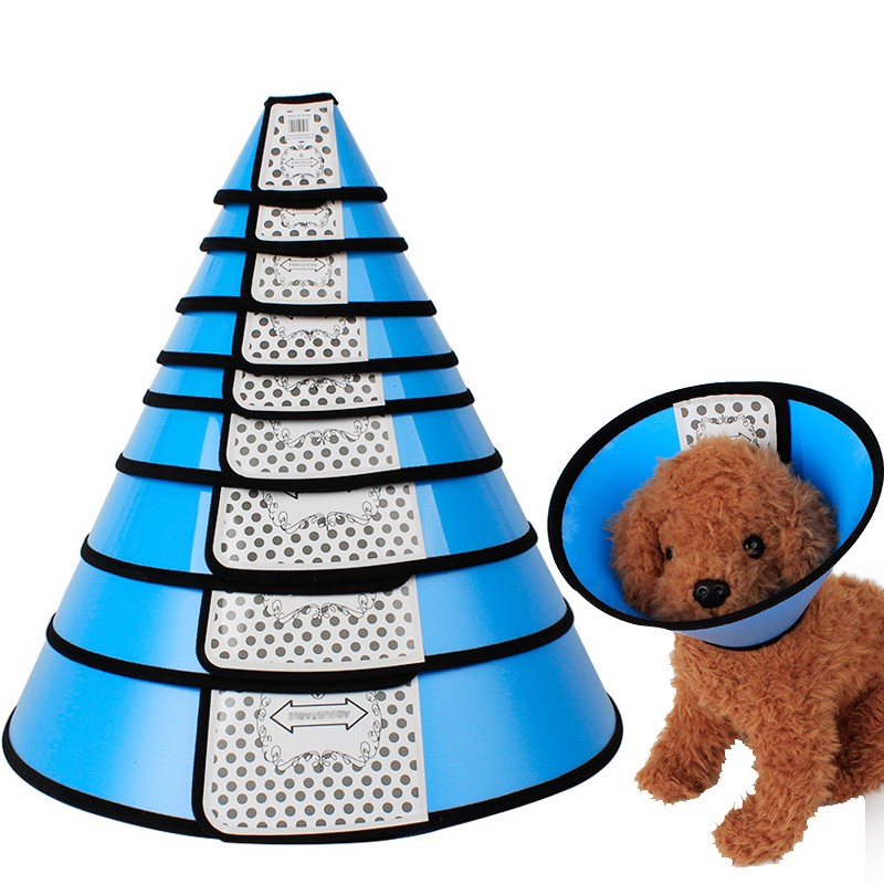 保护罩防抓防舔脖套脖圈耻辱圈 防舔围脖蓝色  3号(适合颈围30-34cm)